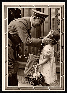 1933-1945 'Adolf Hitler and a Little Girl', Hitler, Third Reich Nazi Propaganda Postcard