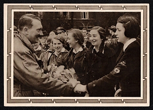 1933-1945 'Adolf Hitler and Schoolchildren', Hitler, Third Reich Nazi Propaganda Postcard