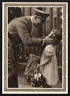 1939 'Adolf Hitler and a Little Girl', Hitler, Third Reich Nazi Propaganda Postcard