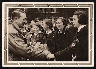 1939 'Adolf Hitler and Schoolchildren', Hitler, Third Reich Nazi Propaganda Postcard