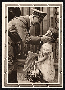 1939 'Adolf Hitler and a Little Girl', Hitler, Third Reich Nazi Propaganda Postcard