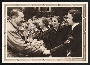 1939 'Adolf Hitler and Schoolchildren', Hitler, Third Reich Nazi Propaganda Postcard