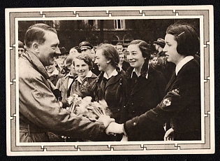 1933-1945 'Adolf Hitler and Schoolchildren', Hitler, Third Reich Nazi Propaganda Postcard