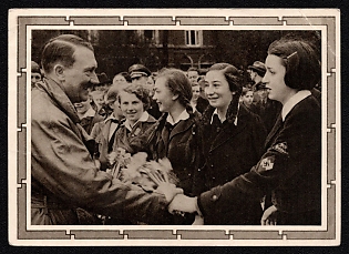 1939 'Adolf Hitler and Schoolchildren', Hitler, Third Reich Nazi Propaganda Postcard