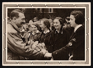 1939 'Adolf Hitler and Schoolchildren', Hitler, Third Reich Nazi Propaganda Postcard