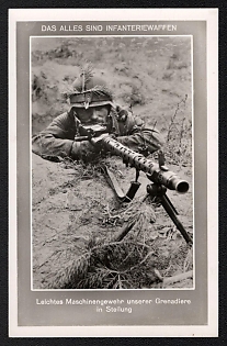1933-1945 'This is Infantry Weaponry: The Light Machine Gun of Our Grenadiers is Set in Position', Infantry Wehrmacht Army Military, Third Reich Nazi Propaganda Postcard