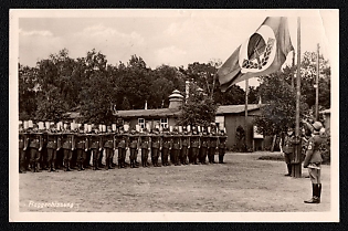 1933-1945 'Flag-Raising Ceremony', Military Parade, Gathering, Third Reich Nazi Propaganda Postcard