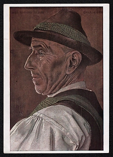 1940 'Willrich: Elderly Tyrolean Peasant', Portratis, Third Reich Nazi Propaganda Postcard