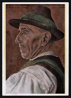 1933-1945 'Germany’s "Aristocracy of Blood" Worldwide — W. Willrich: Elderly Tyrolean Peasant', Portratis, Third Reich Nazi Propaganda Postcard