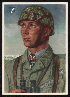 1940 'W. Willrich: Major Koch, One of Our Most Distinguished Paratroopers', Portratis, Third Reich Nazi Propaganda Postcard