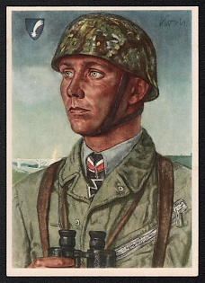 1933-1945 'Our Airborne Troops — W. Willrich: Major Koch, Under Whose Leadership the Capture of the Albert Canal Bridges and Fort Eben Emael Was Achieved', Portratis, Third Reich Nazi Propaganda Postcard