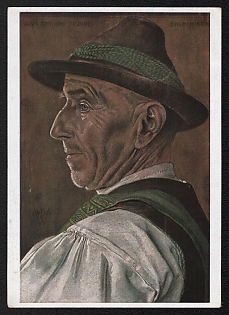 1940 'Tyrolean Mountain Farmer', Portratis, Third Reich Nazi Propaganda Postcard