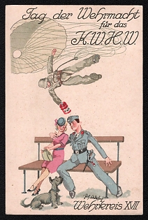 1942 'Wehrmacht Drive for The K.W.H.W.', Third Reich Nazi Propaganda Postcard