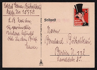 1933-1945 'Value: Not a Single Pfennig', Third Reich Nazi Propaganda Postcard