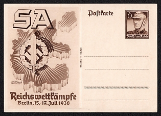 1938 'National Competitions Berlin, July 15–17', Third Reich Nazi Propaganda Postcard