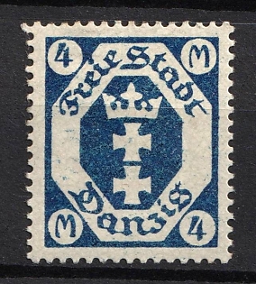 1922 4m Danzig Gdansk, Germany, Full OFFSET