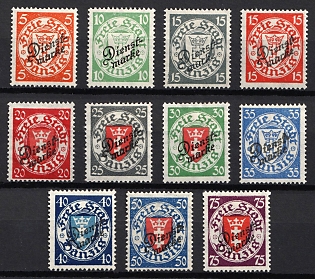 1924-25 Danzig Gdansk, Germany, Official Stamps, Complete Set