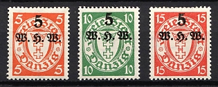 1934 Danzig Gdansk, Germany, Complete Set, Signed