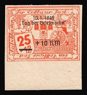 1946 25pf Cottbus, Germany Local Post, Margin