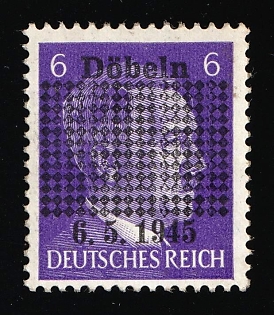1945 6pf Dobeln, Germany Local Post, Signed