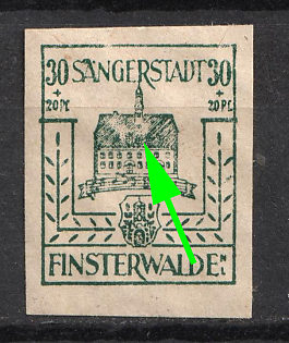1946 30pf Finsterwalde, Germany Local Post, White Spot on the House Roof