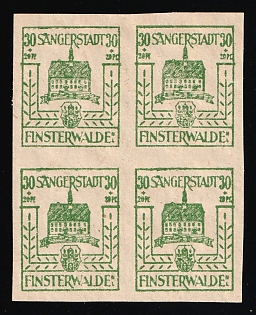 1946 30pf Finsterwalde, Germany Local Post, Block of Four