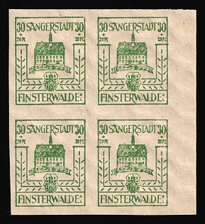 1946 30pf Finsterwalde, Germany Local Post, Block of Four, Margin