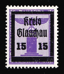 1945 15pf on 6pf Glauchau (Saxony), Germany Local Post