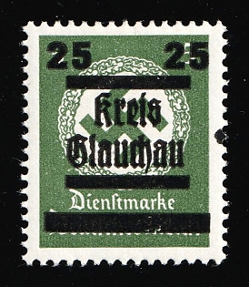 1945 25pf on 5pf Glauchau (Saxony), Germany Local Post