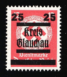 1945 25pf on 12pf Glauchau (Saxony), Germany Local Post