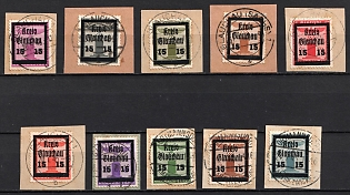 1945 Glauchau (Saxony) on pieces, Germany Local Post, Complete Set, Signed