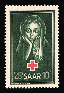 1951 25+10f Saar, Germany, Complete Set