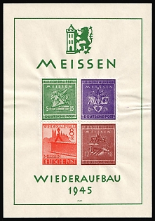 1945 Meissen, Germany Local Post, Souvenir Sheet