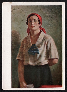 1929 'Woman Delegate' Soviet Union Picture Postcard