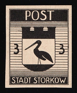 1946 3pf Storkow (Mark), Germany Local Post, Proof