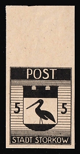 1946 5pf Storkow (Mark), Germany Local Post, Proof, Margin
