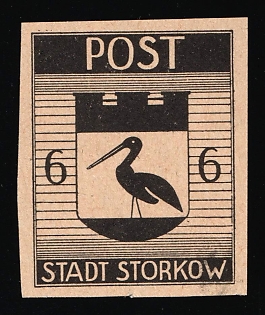 1946 6pf Storkow (Mark), Germany Local Post, Proof, Signed