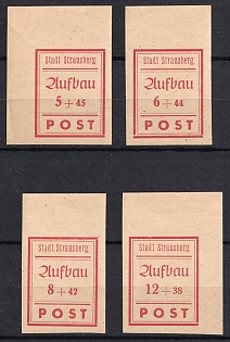 1946 Strausberg (Berlin), Germany Local Post, Complete Set, Imperforate, Margins
