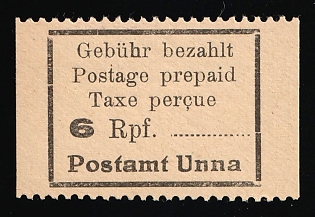 1945 6pf Unna (Westphalia), Germany Local Post