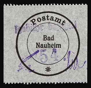 1945 54pf Bad Nauheim, Germany Local Post, Unofficial Issue, Reprint