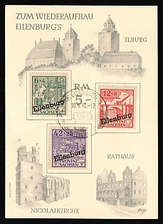 1946 Eilenburg (Saxony), Germany Local Post, Unofficial Issue, Complete Set, Souvenir Card