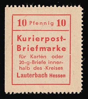 1945 10pf Lauterbach (Hesse), Germany Local Post, Unofficial Issue