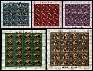 1978 XXII Summer Olympic Games 1980 in Moscow, Soviet Union, USSR, Russia, Complete Set, Miniature Sheets