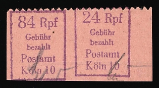 1946 Cologne (Rhine), Germany Local Post, Se-tenant, Signed