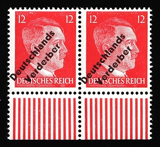 1945 12pf Meissen, Germany Local Post, Pair, Margin