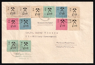 1945 (12 Dec) Grossraschen, Germany Local Post, Cover from Grossraschen to Berlin franked with complete set of 3pf - 60pf