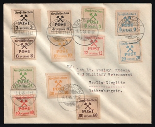 1946 (15 Jan) Grossraschen, Germany Local Post, Cover from Grossraschen to Berlin franked with complete set of 3pf - 60pf