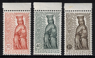 1954 20R - 1Fr, Principality of Liechtenstein, Complete Set, Margin