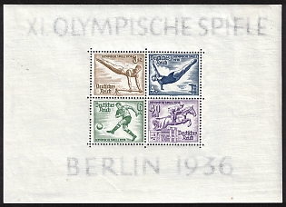 1936 Souvenier Sheet, Third Reich Germany