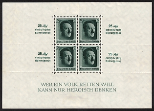 1936 Souvenier sheet, Third Reich, Germany